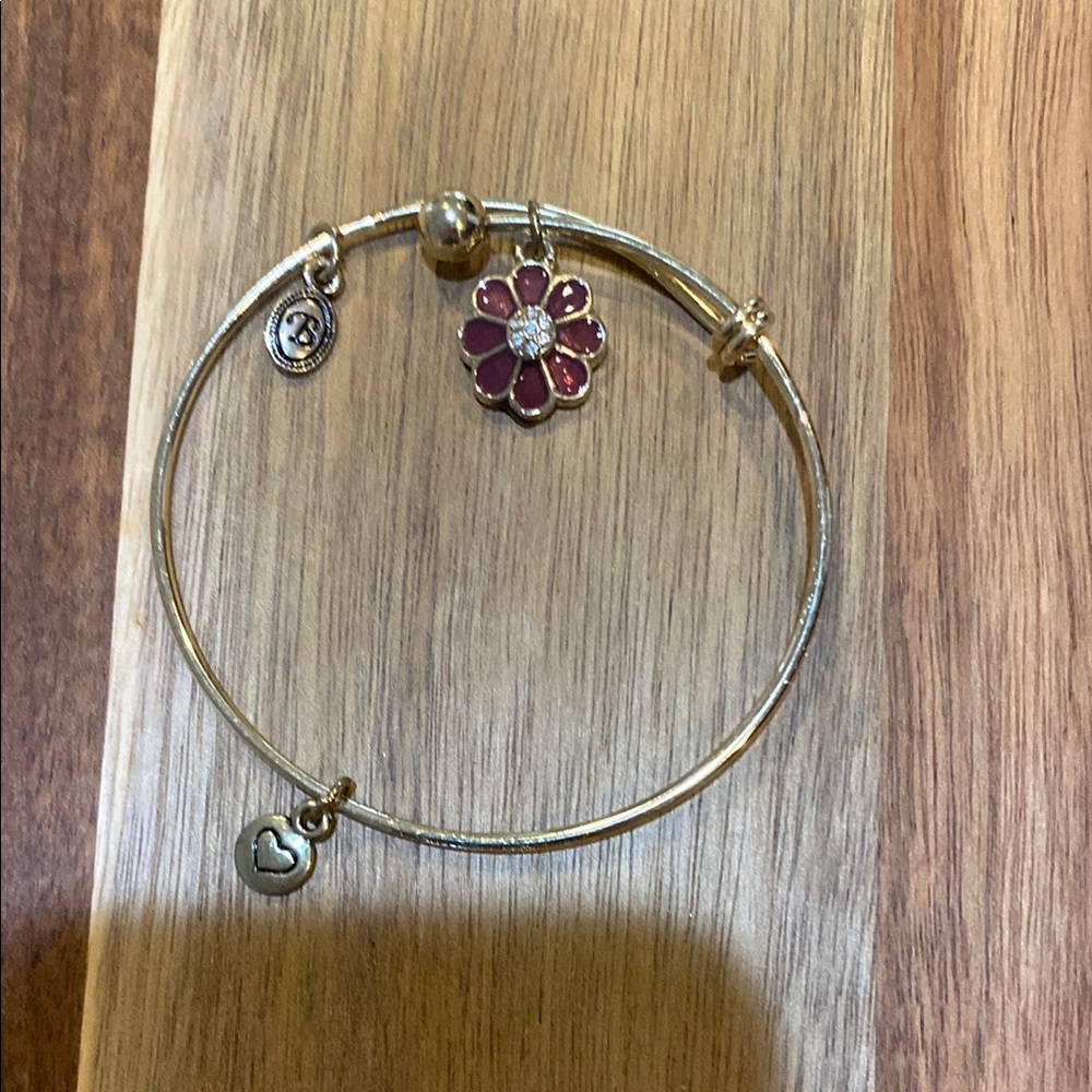 Brighton floral charm bangle bracelet